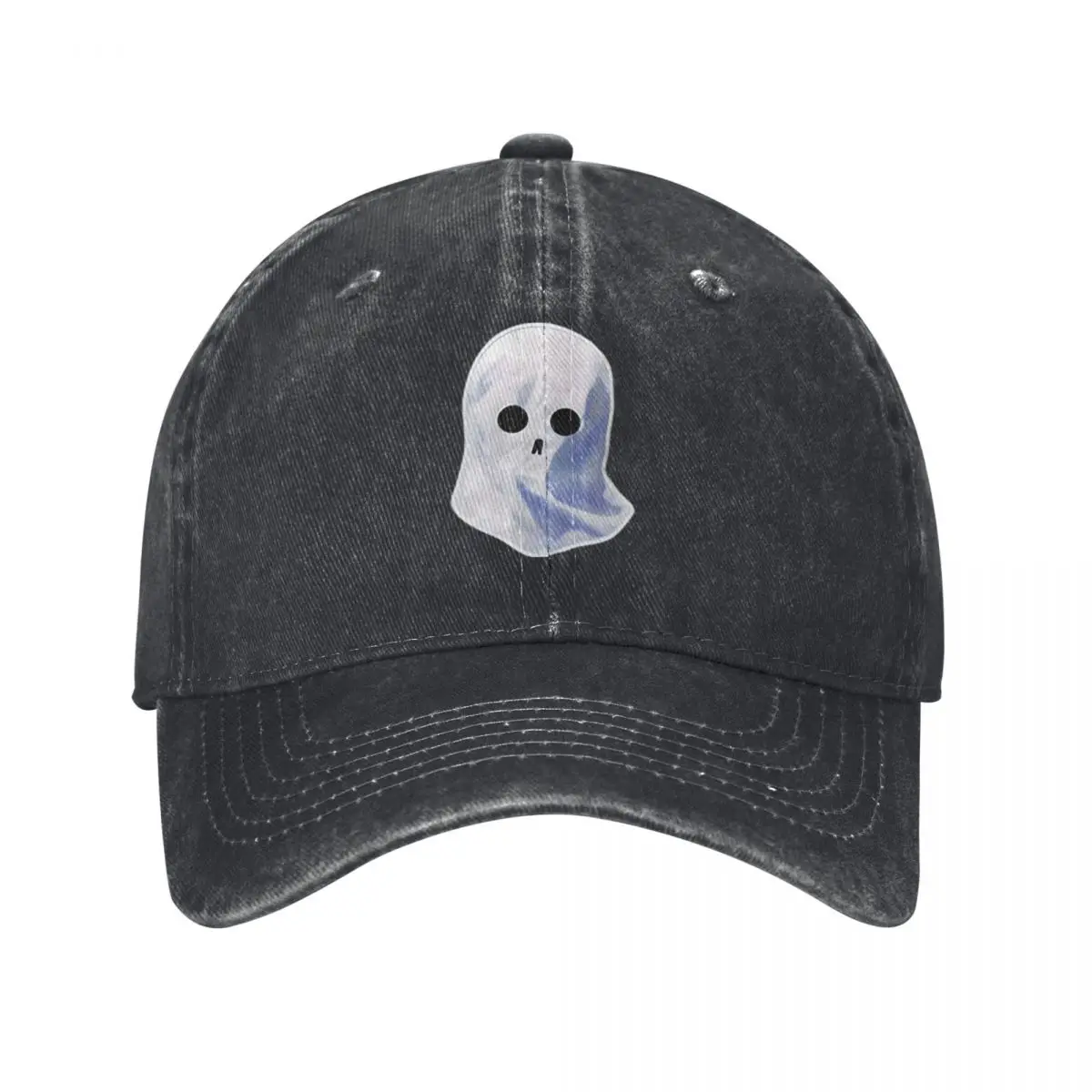 

Sticker Ghost White Sheet Baseball Caps Vintage Denim Washed Headwear Unisex Style Outdoor Running Hats