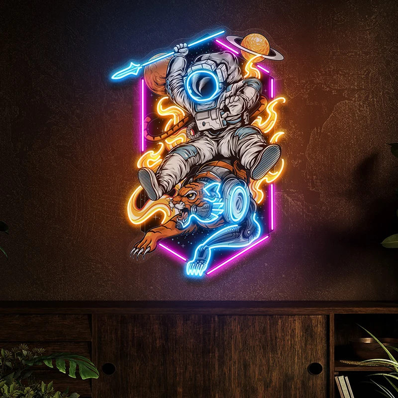 

Neon Sign Astronaut Tiger Led Neon for Living Room Bedroom Wall Decor Light Signs Custom Spaceman Home Wall Art Neon Lights