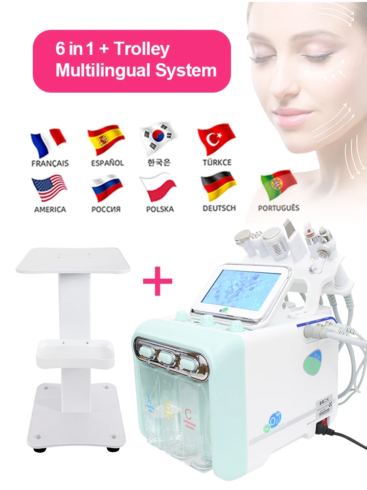 6/7 in 1 Hydrogen Oxygen Water Dermabrasion Machine Deep Cleansing Water Jet Diamond Facial Cleansing Dead Skin Removal for Salo