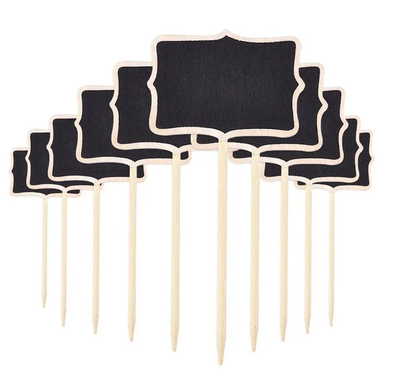 10 Pcs Mini Chalk Board Pantry Labels Decorate Tag Wooden Mini Blackboard Child Chalkboard Kids