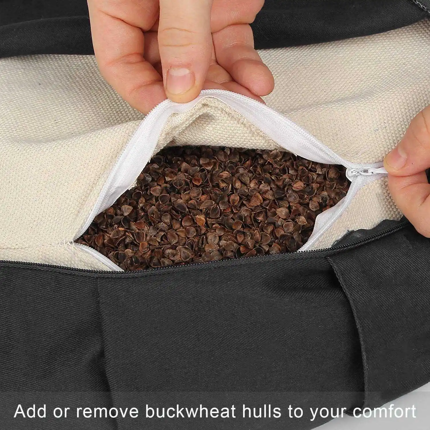 

TURE Buckwheat Meditation Cushion Yoga Bolster Meditation Cushion Yoga Bolster Floor Pouf Zippered Organic Cotton Cover