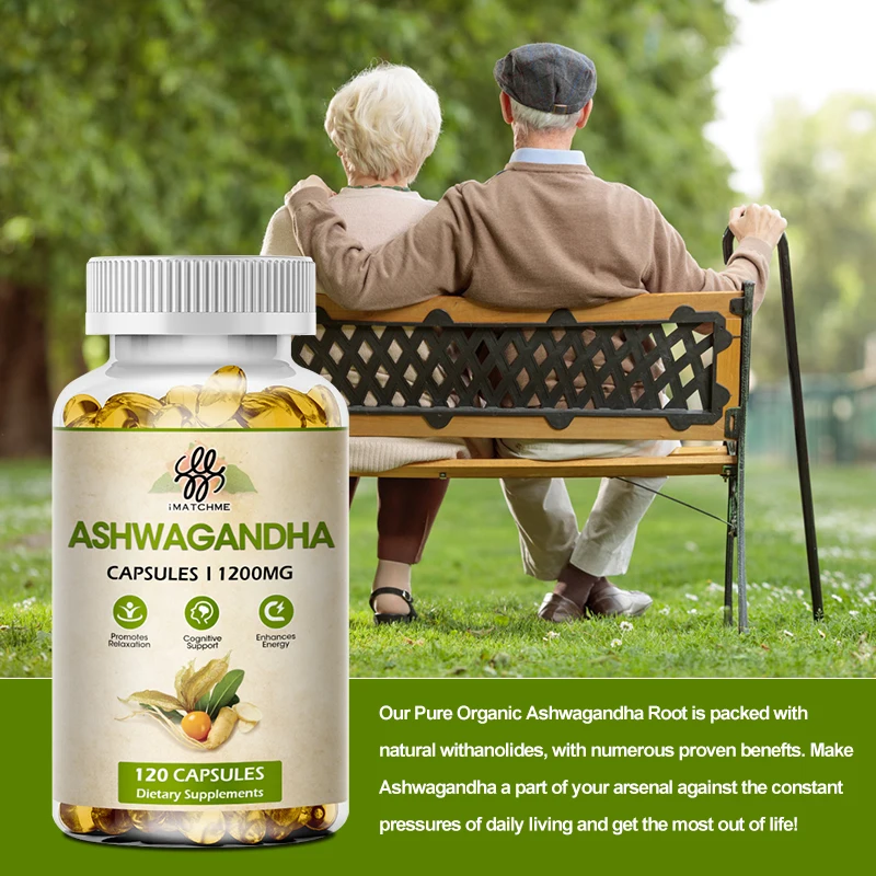 Organic Ashwagandha KSM-66, Supports Occasional Stress Relief, Improve Sleep Quantity, Boost Focus & Brain, Dietary Supplement