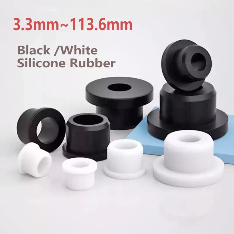 Black White Silicone Rubber Grommets O-ring Gasket 3.3~113.6mm Through Hole Inserts Plug Bungs Bushing Washer Protect Cable Wire