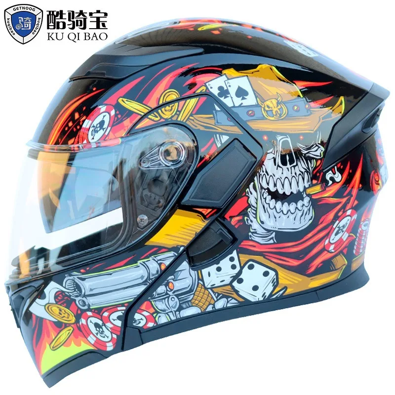 Motorcycle Helmets Unisex Four-season Locomotive Anti-fog ABS Material Full Helmet Racing Summer Ventilate DOT Certification