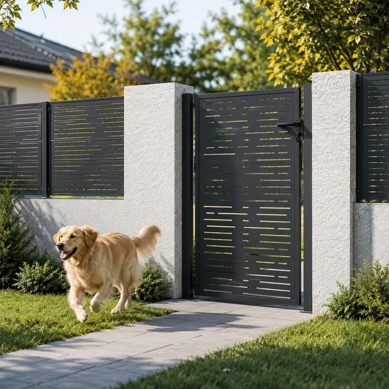 Portail de jardin, anthracite, 105x155 cm, acier, design carré, idéal pour l'entrée de jardin extérieure et la gestion de l'accès au terrain.