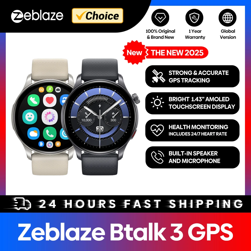 New Zeblaze Btalk 3 GPS Smartwatch 1.43