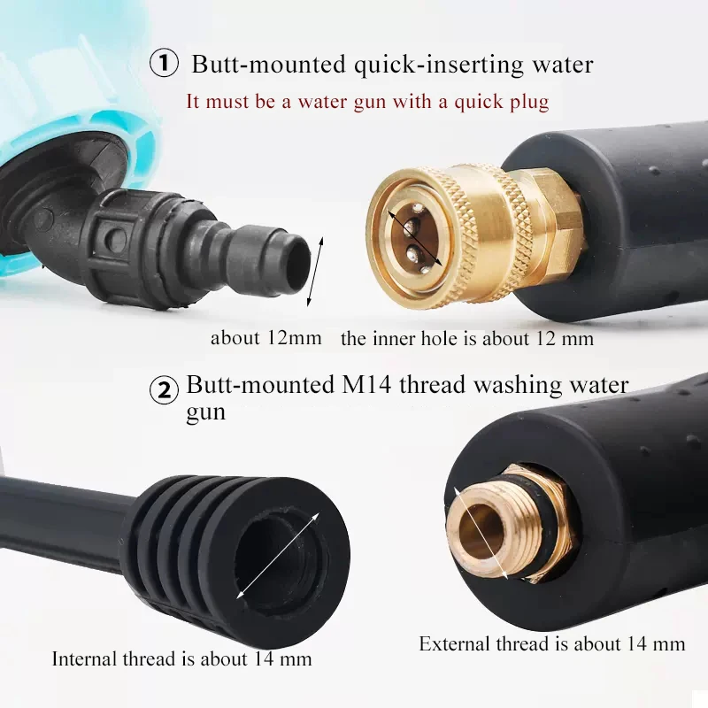 Car Wash Accsesories Shower Nozzle For High Pressure Washer Water Gun And Lithium Battery Wash Gun For 1/4 Quick Connection