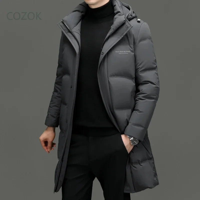 Mens Winter Long Down Jacket 2025 New Designer Clothing Super Warm Menswear Clothes Luxury Casual Windbreaker Goose