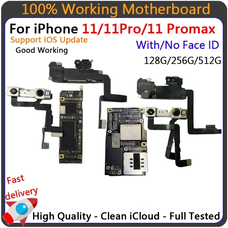 Placa-mãe para iPhone 11, 11 Pro e 11 Pro Max com Face ID testada