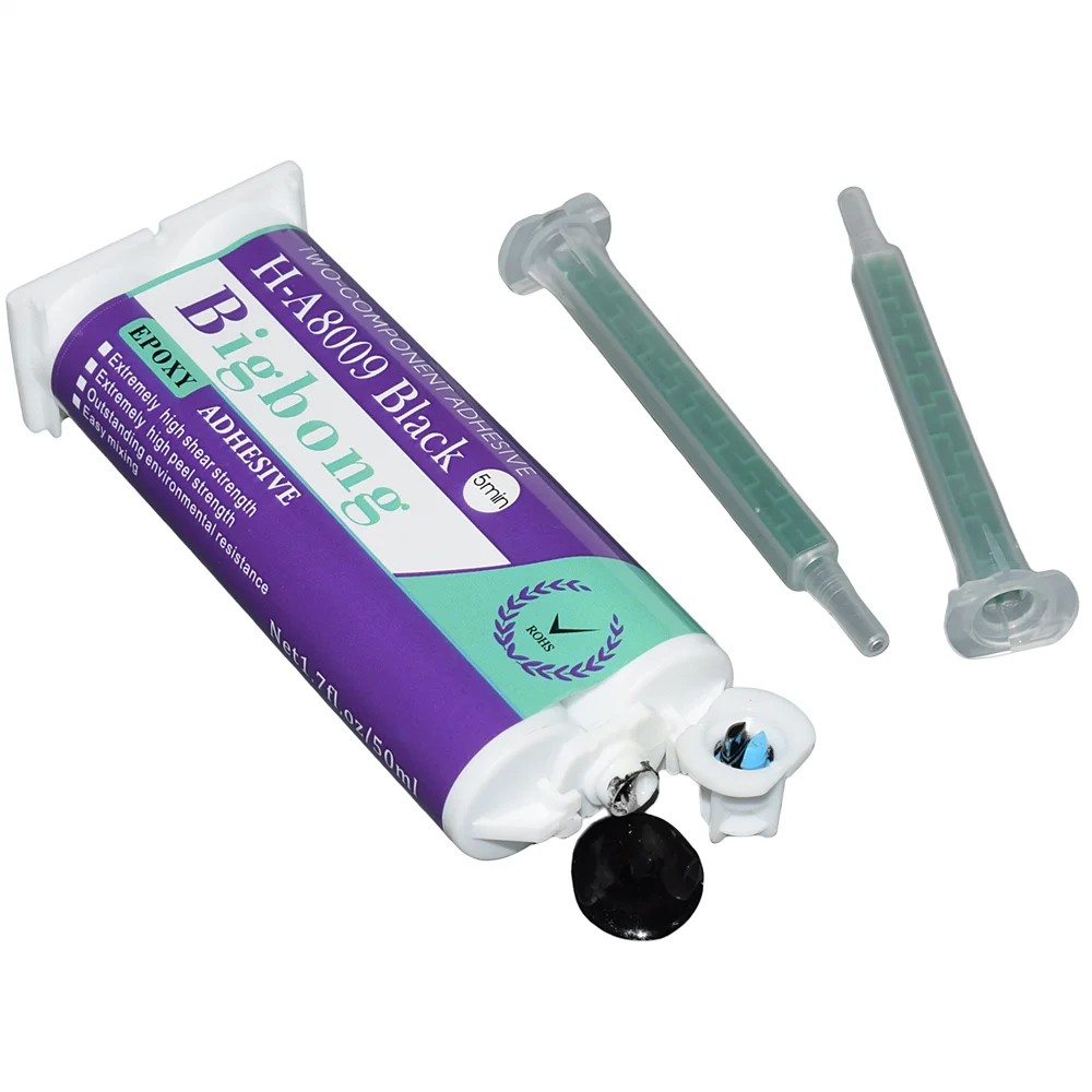 静的混合ノズル2個セット、50mlブラックエポキシ樹脂ab接着剤1-1構造用接着剤、50mlコーキングガン1-1グルーガン用