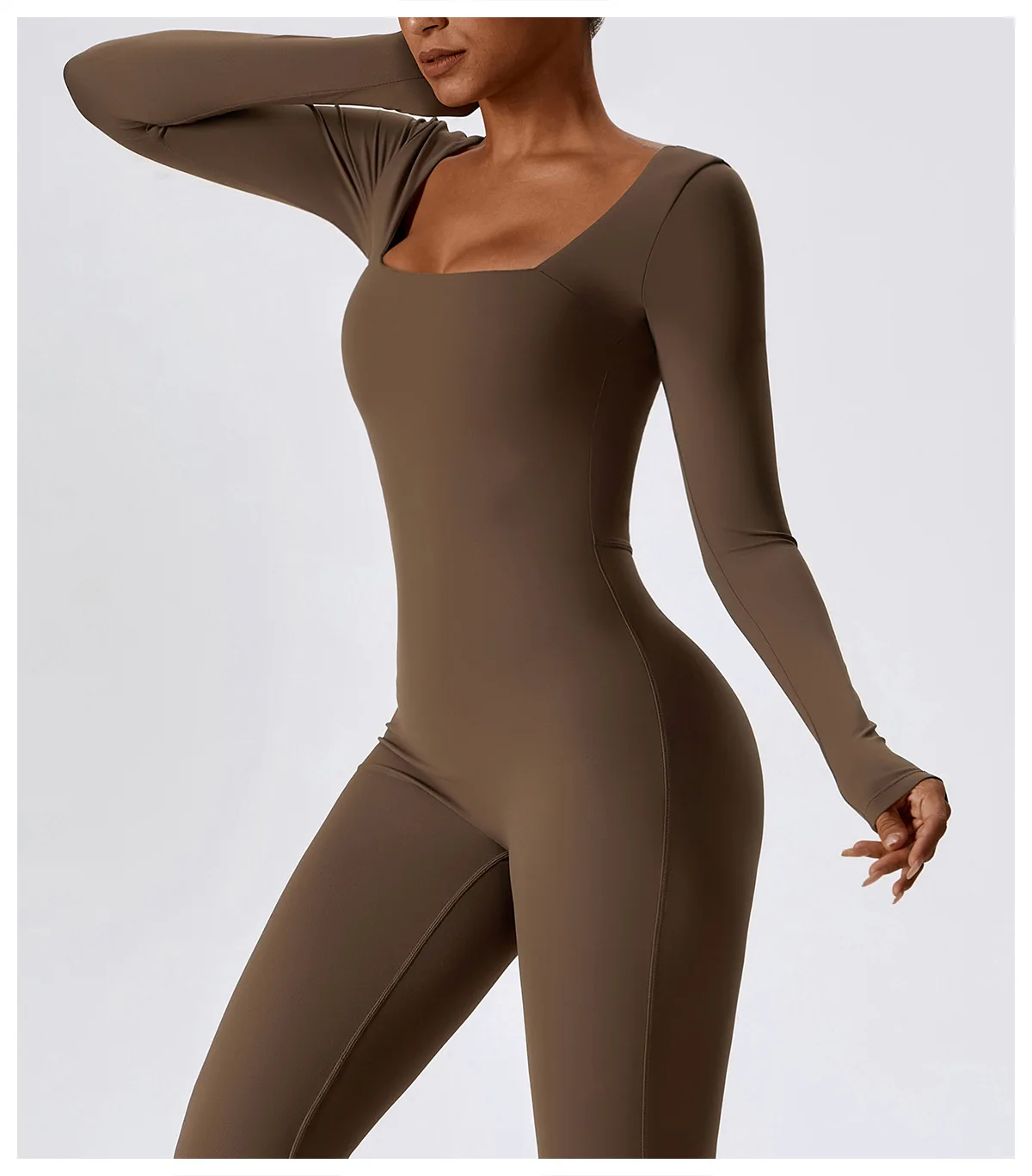 Tight Fitting Suit for Women, Hip Lifting, Long Sleeved, Outdoor Running, Sports and Fitness Jumpsuit, Winter