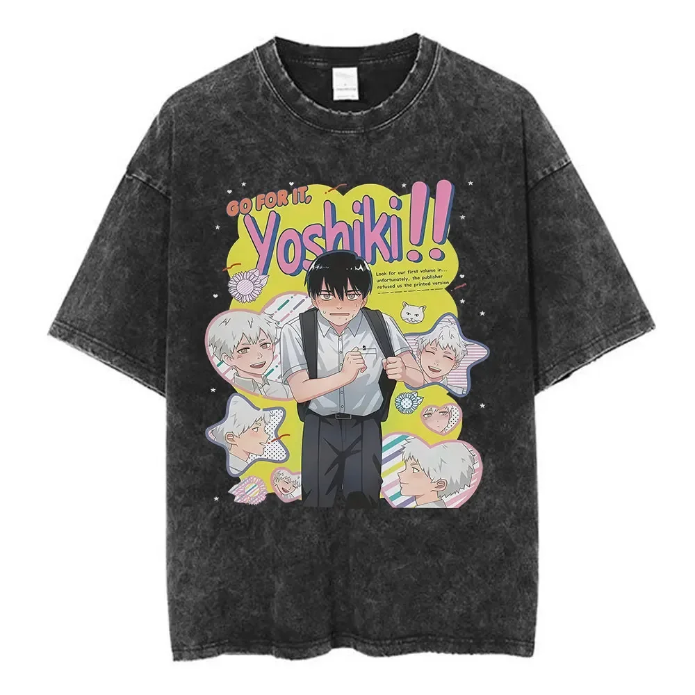 

Винтажные футболки с принтом «Аниме: Лето, когда умер Хикару» для мужчин и женщин, модная повседневная одежда из хлопка, оверсайз, с круглым вырезом