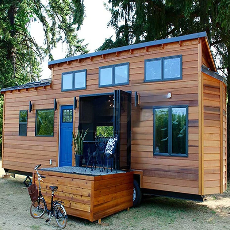 portable tiny house on wheels 2 bedroom with bathroom tub and shower