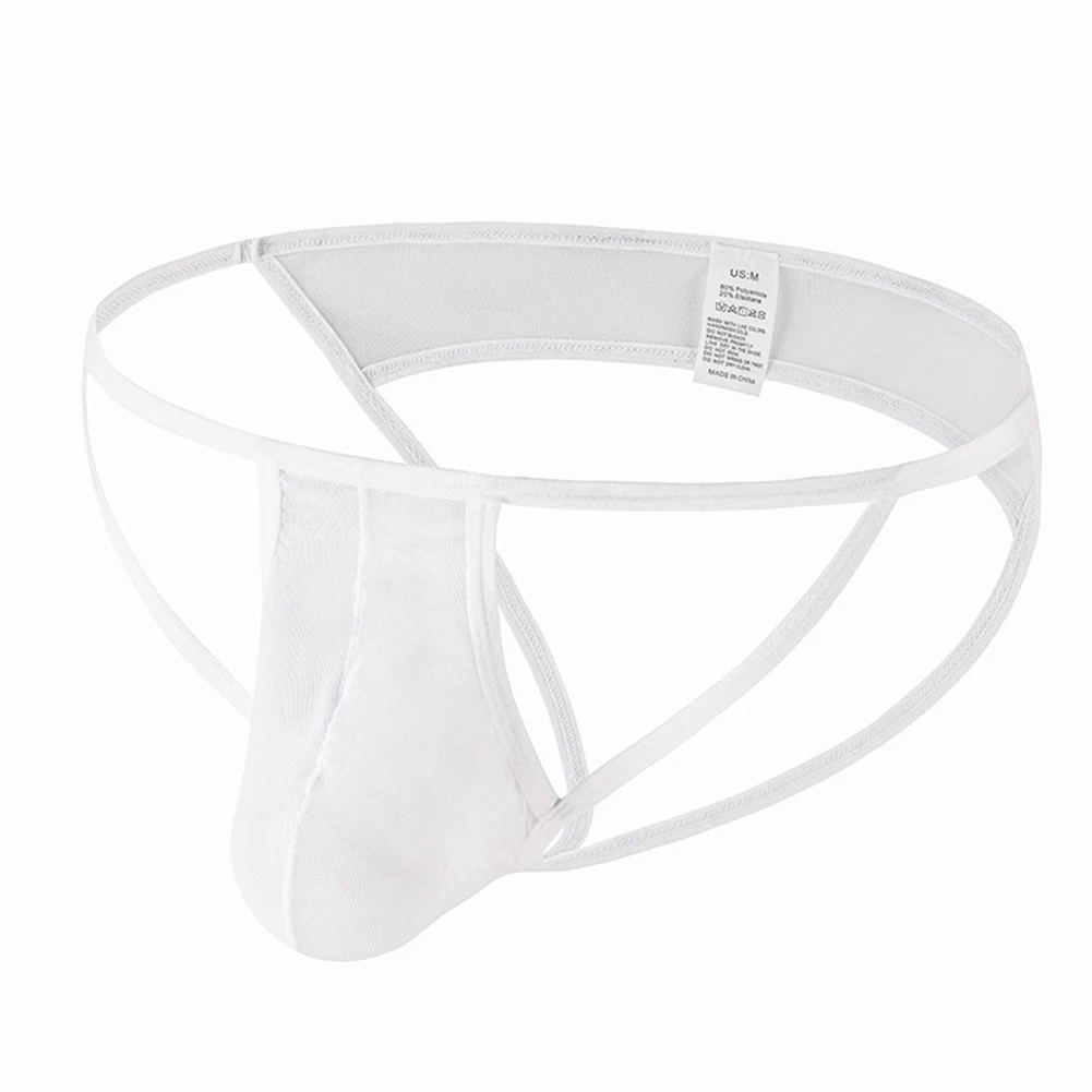Męskie seksowne figi siateczkowa bielizna niskiej talii drążą T-back Sissy U wypukłe majtki z kieszonką bielizna przewiewna bezszwowe kalesony
