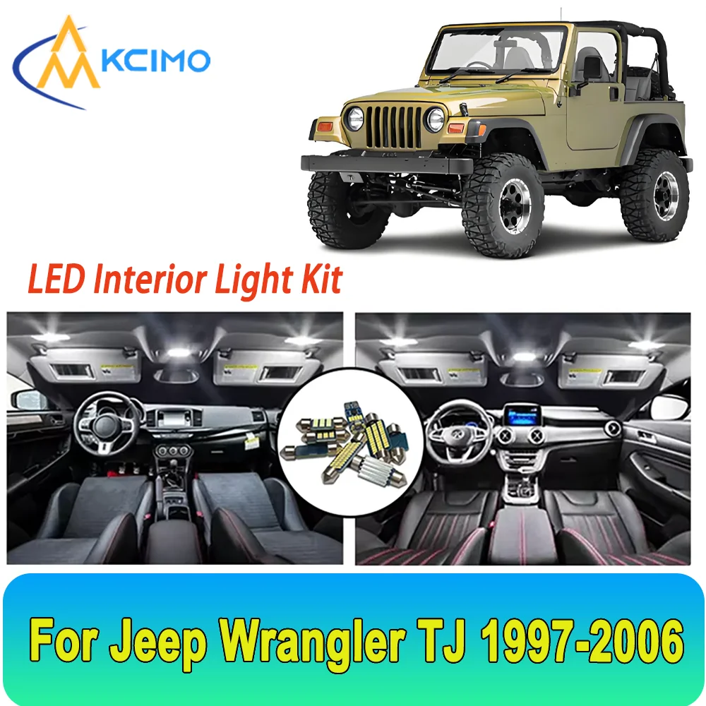 

New Light Bulb For Jeep Wrangler TJ (1997-2006) Premium Bright LED Interior Dome Map Trunk Light Kit Car Led Lamps New Canbus
