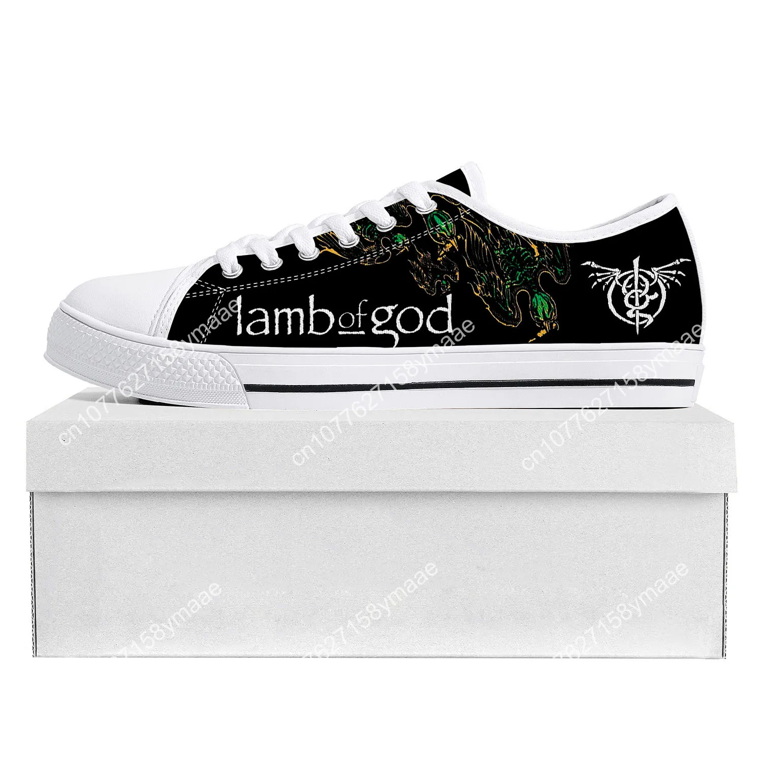Lamb of God Rock Band Low Top Sneakers Mens Womens Teenager Canvas High Quality Sneaker Casual Custom Made Shoes Customize Shoe