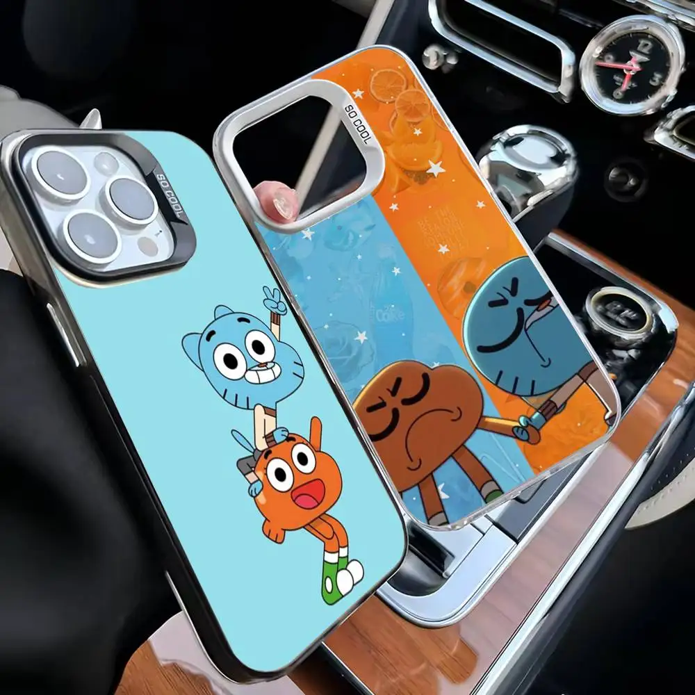 

The Amazing World Of G-Gumball Phone Case For iPhone 16,15,14,13,12,11,Mini,Pro,MAX White Matte Shockproof Cover