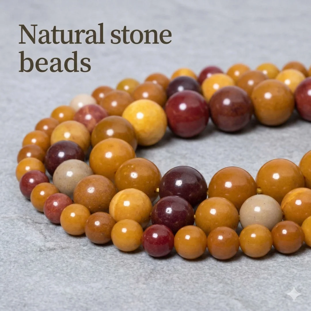 Mookaite Jasper Round Beads Natural Stone Loose Beads for DIY Jewelry Making Bracelet Necklace Accessories Best DIY Choice