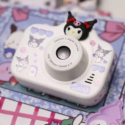 Sanrio Hello Kitty Melody Hårboll Mobiltelefonkedja Kamerahänge Kuromi Handmålat Pärlbelagd Kawaii Armband Nyckelring Gåva 8 best sales Hello Kitty digitalkamera - №4