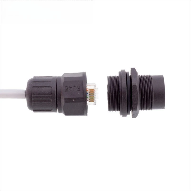 

rj45 waterproof connector opening installation line to wire Gigabit network waterproof head