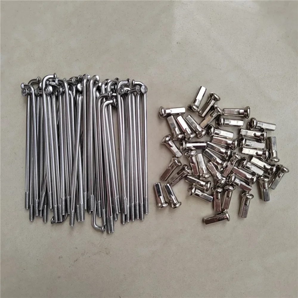 40PCS Electric Bike Spokes 13G 2.2mm 60-150mm Folding Bicycle Mountain Stainless Steel with Nipples