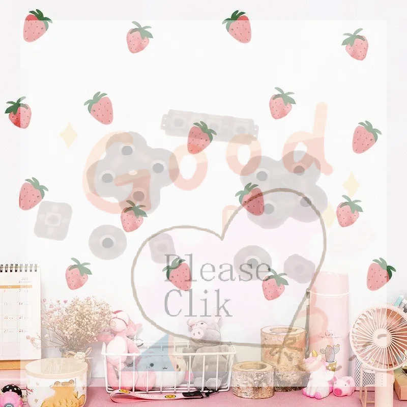 【HG】1PC Cute Berry Self Adhesive Wall Stickers Simple And Sweet Room Bedroom Background Wall Decoration Stickers
