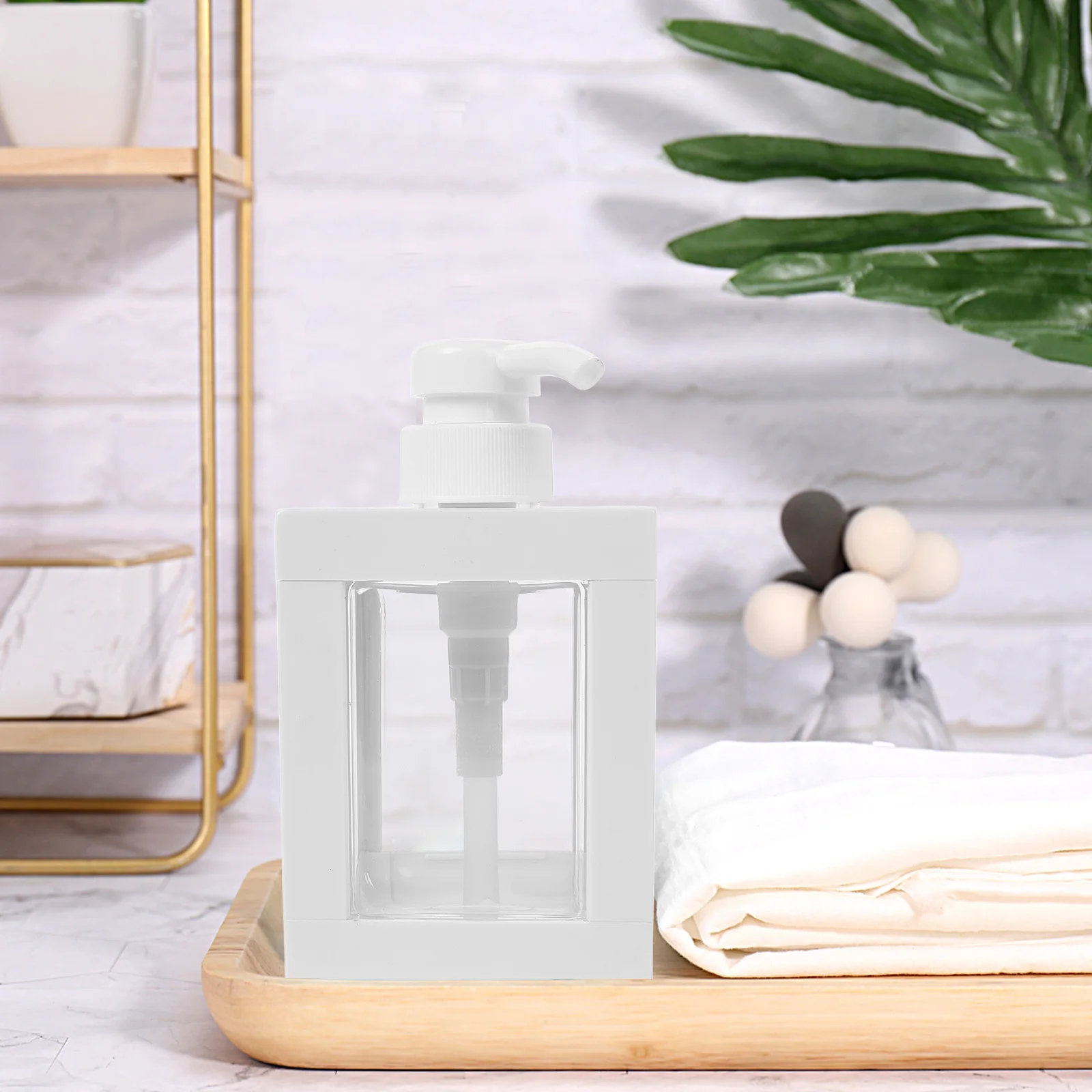 Botella de plástico vacía de 500Ml, cuadrada, recargable para loción corporal, jabón de manos, aceite de masaje, champú, acondicionador, contenedor para Baño