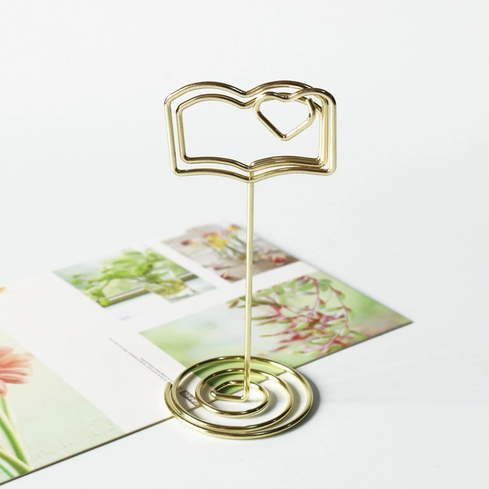 6 Pcs Metal Note Holder Desktop Memo Clips Menu Memos Photos Display Card Stand