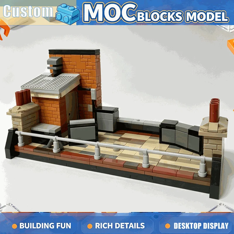 605PCS MOC Rooftop Concert Stage Model Building Blocks Music Performance DIY Creative Assembly Educational Toy Collection Gift