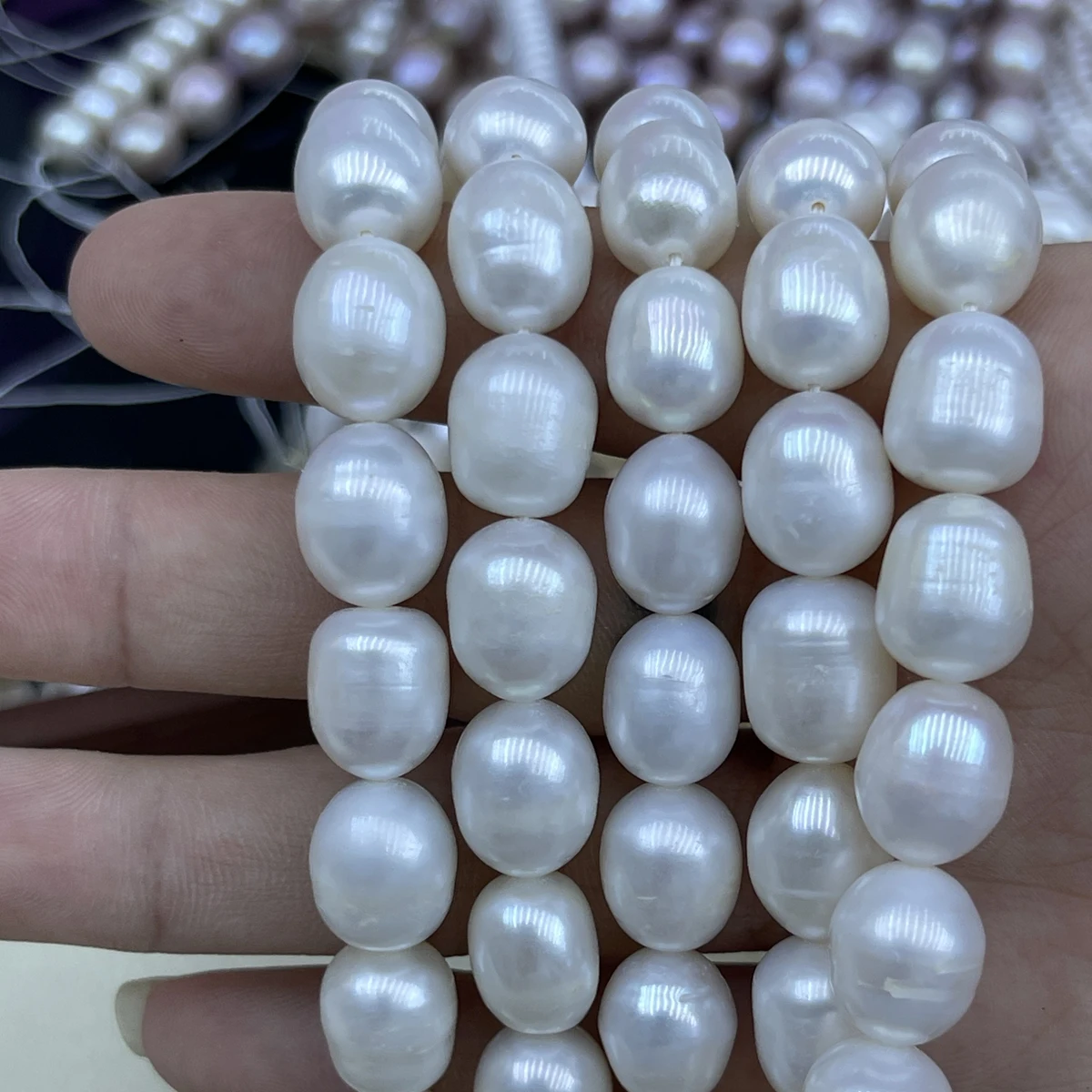 

AAA 10-11mm Rice-Shaped High-Quality Natural Pearl Semi-Finished Beads for Jewelry Making DIY Necklace Bracelet Accessories 36cm