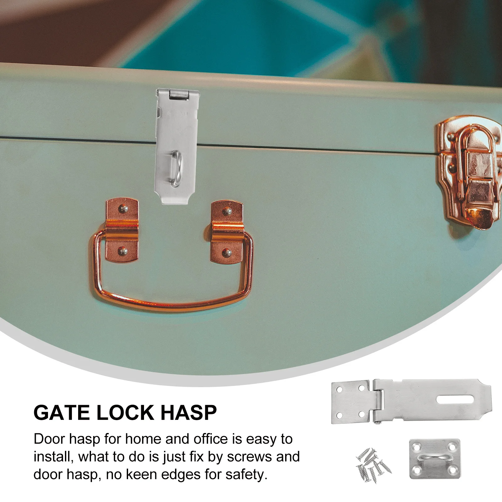 

1Set Premium Stainless Steel Door Lock Buckle Safety Hasp Latch for Home Office Cabinet Anti-Theft Secure Fastening Hardware