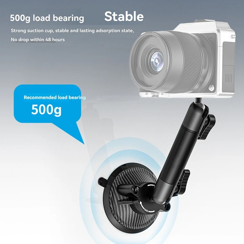 Best-Go-Quick II Action Camera الهاتف الذكي، حامل كوب شفط، برغي 1/4 بوصة، 360 درجة °   رأس كروي لحامل الهاتف للسيارة Gopro Insta360