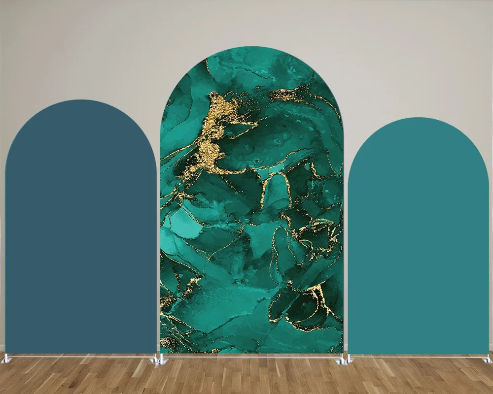 Темно-зеленые мраморные чехлы с принтом арки для вечеринок, арочные панели, реквизит для украшения свадебной вечеринки, дня рождения, эластичная ткань