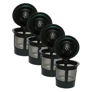 فلاتر القهوة القابلة لإعادة الاستخدام، كبسولة K Cups، Keurig 1.0 Brewers، Universal Fit، 4 قطع أفضل 10 ماكينة صنع قهوة كبسولة عالمية مبيعا - رقم 10