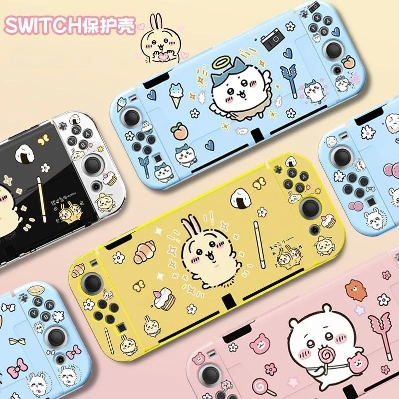 Hot Usagi Chiikawa Soft TPU Frosted Split Protective Case for Nintendo Switch OLED Shockproof Kawaii Portable Lightweight Gift