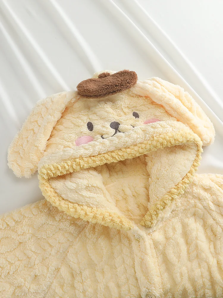 

Long Pudong Dog Robe Women's Winter Warm Coral Fce Thiened Flannel Spwear Home Clothes Soft Plu Long Sve Hoodie