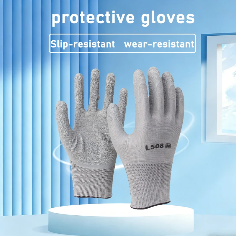 

Grey Latex Safety Protective Glove Good Breathability Wear Resistance Suitable for Equipment Maintenance Construction Processing