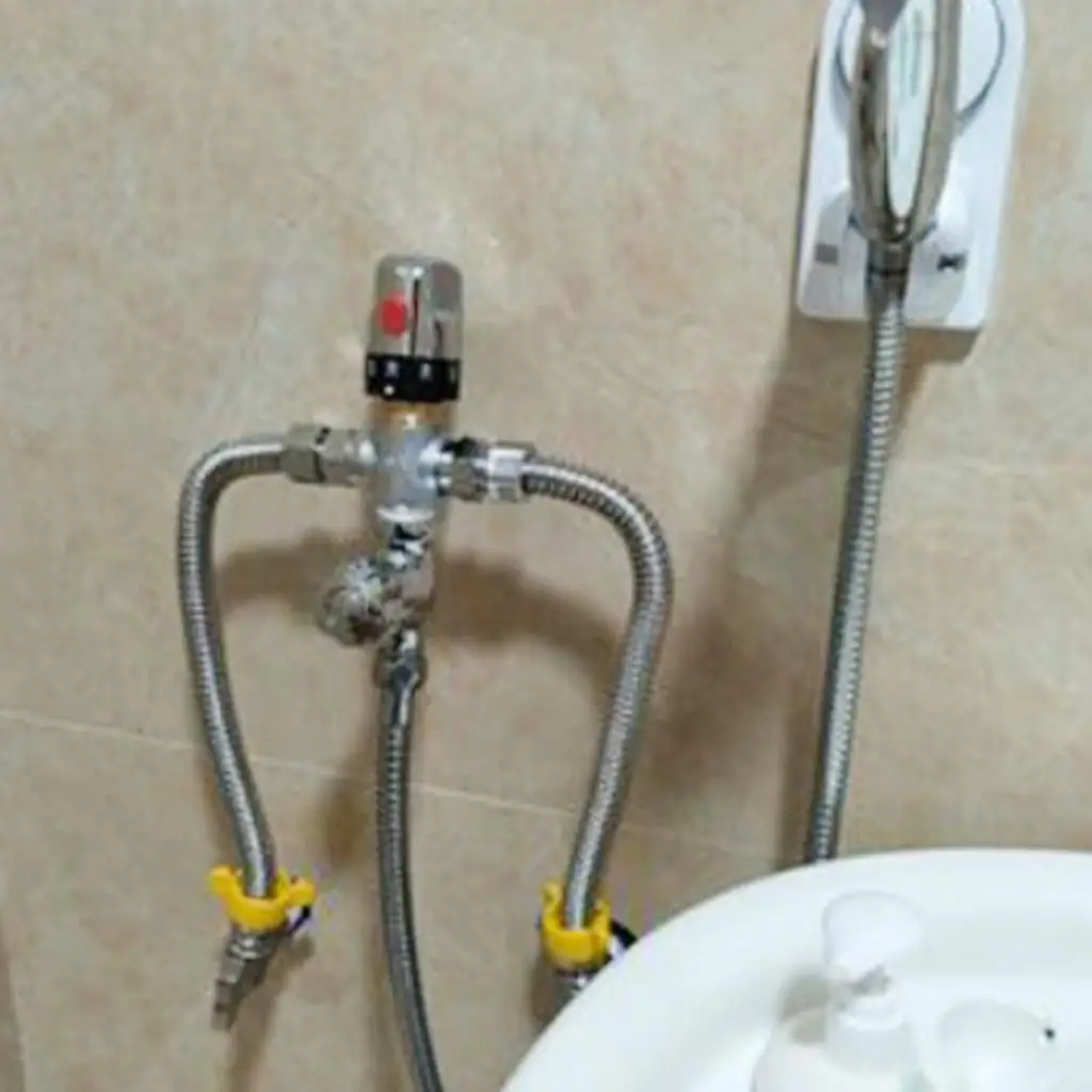 Water Temperature Control Valve Alloy Automatic Thermostatic Blending Mixer for Bathroom Shower Washroom Water Heater