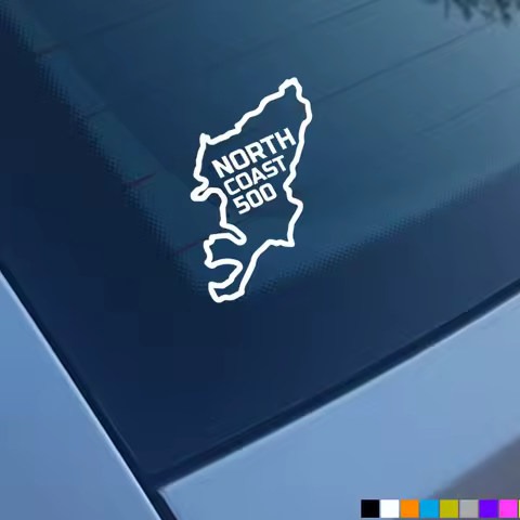 NC500 NORTH COAST 500 Car Stickers Outline Scotland Decal Vinyl Bumper Window Funny Novelty
