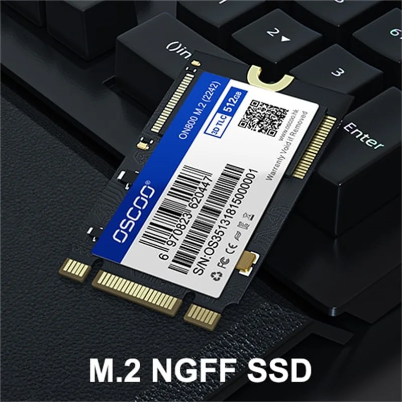 OSCOO-Disque dur M2 NGFF SSD, SATA 128 Go, 256 Go, 512 Go, HDD NGFF SSD 2242mm pour ordinateur de bureau et ordinateur portable