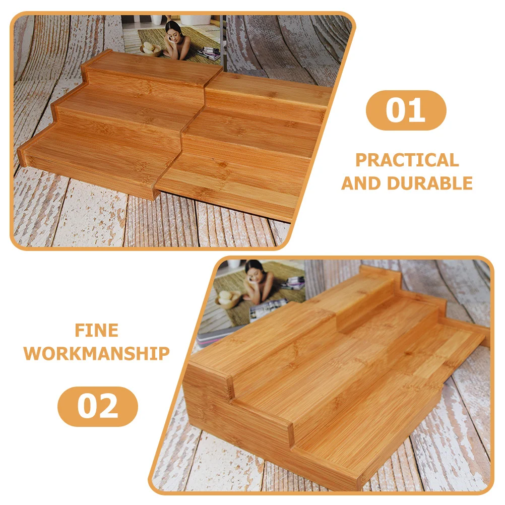 

Adjustable 3-Tier Bamboo Spice Rack Kitchen Storage Shelf Multi-Function Cabinet Organizer for Seasonings Cosmetics Essentials