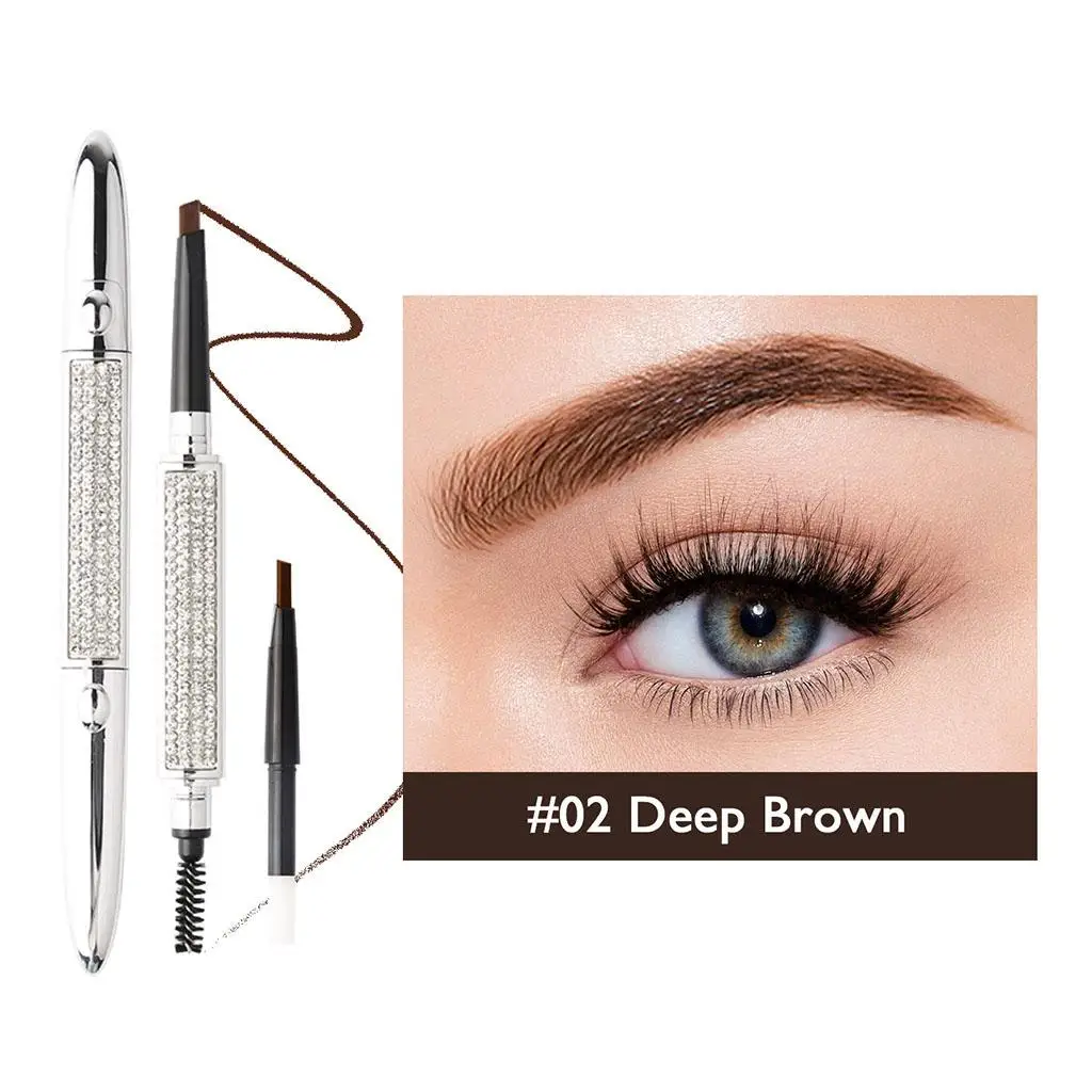 Crayon à sourcils Double face marron, outil de beauté étanche longue durée pour une mise en forme et une remplissage faciles, maquillage Portable