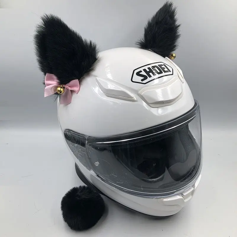 OYITKPS Motorcycle Helmet Decoration High Quality Cat Ears With Tail Vivid And Lovely Helmet Decoration Unisex Helmet Decoration