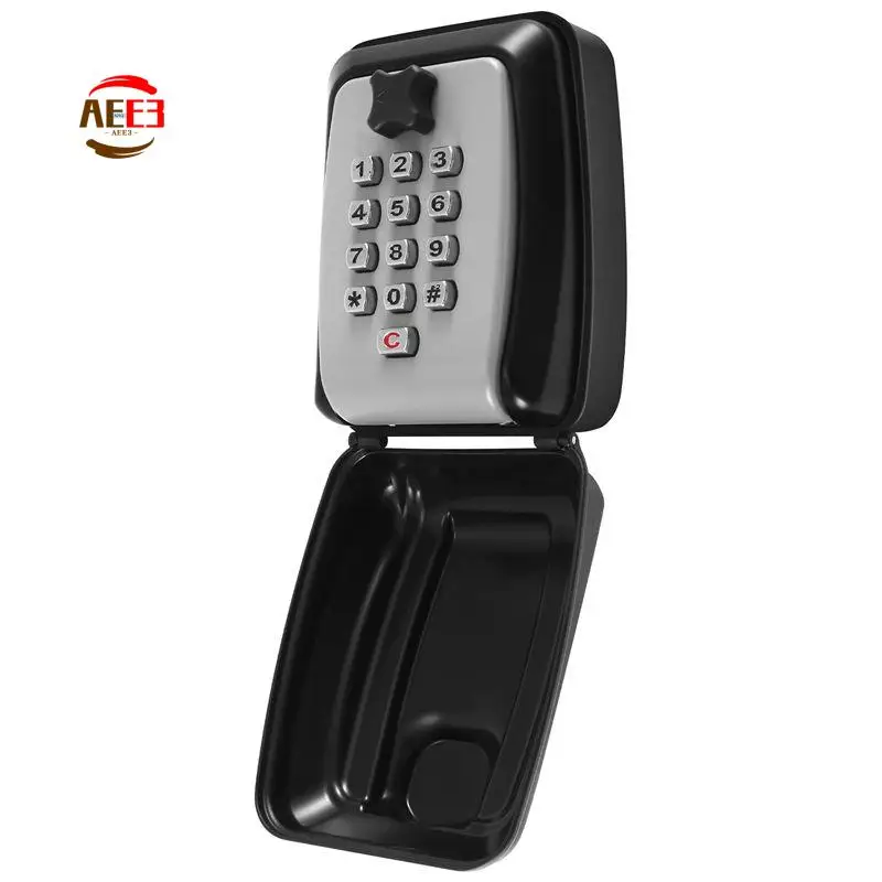 AEE3-Key Box Wall Mounted Large Key Box Secure Waterproof Outdoor Key Box With 12 Code Rustproof Weatherproof Heavy Duty Key