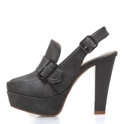 Large Size 48 Sexy Women Pumps Slingback High Heels Shoes Vintage Platform Grey Heels Pump Party Shoe Summer Autumn Sandals Lady