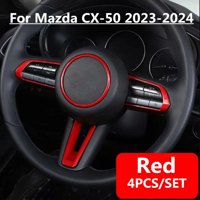 

ABS Red Steering Wheel Button Frame Cover Trim For Mazda CX-50 CX50 2023 2024