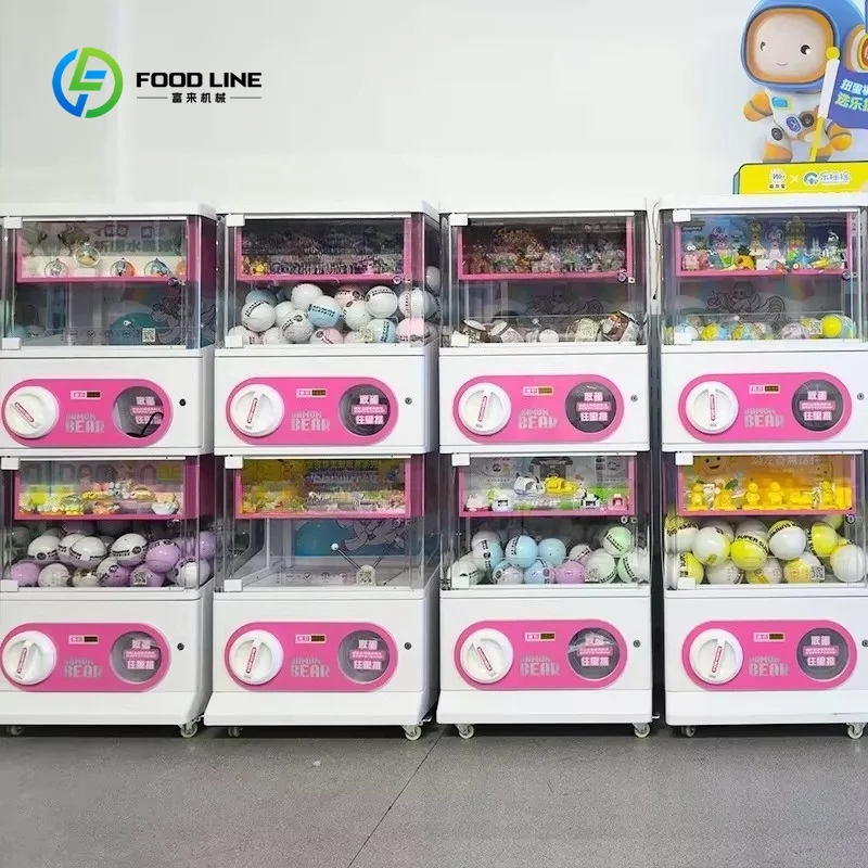 Custom Logo Coin Operated Metal Capsule Machine Japanese English Support for Supermarket