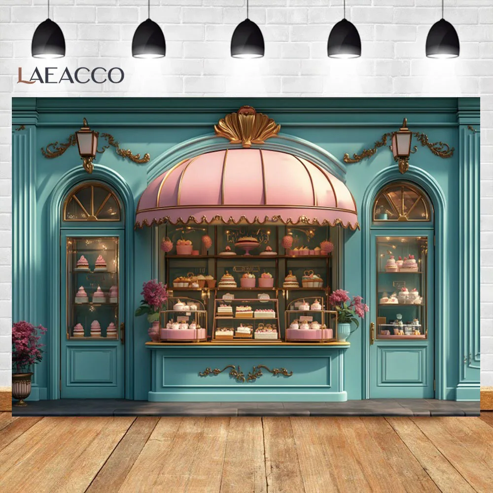 Sweet Shop Backdrop Candy Princess Dessert Shop Girl's Birthday Baby Shower Donut Ice Cream Table Decor Photography Background