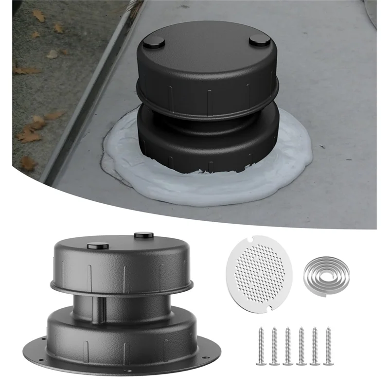 ABVA-Rv-Entlüftungsabdeckungen für Dach, Aluminium, RV-Sanitär-Entlüftungskappe mit Bildschirm, RV-Dach-Entlüftungsabdeckung