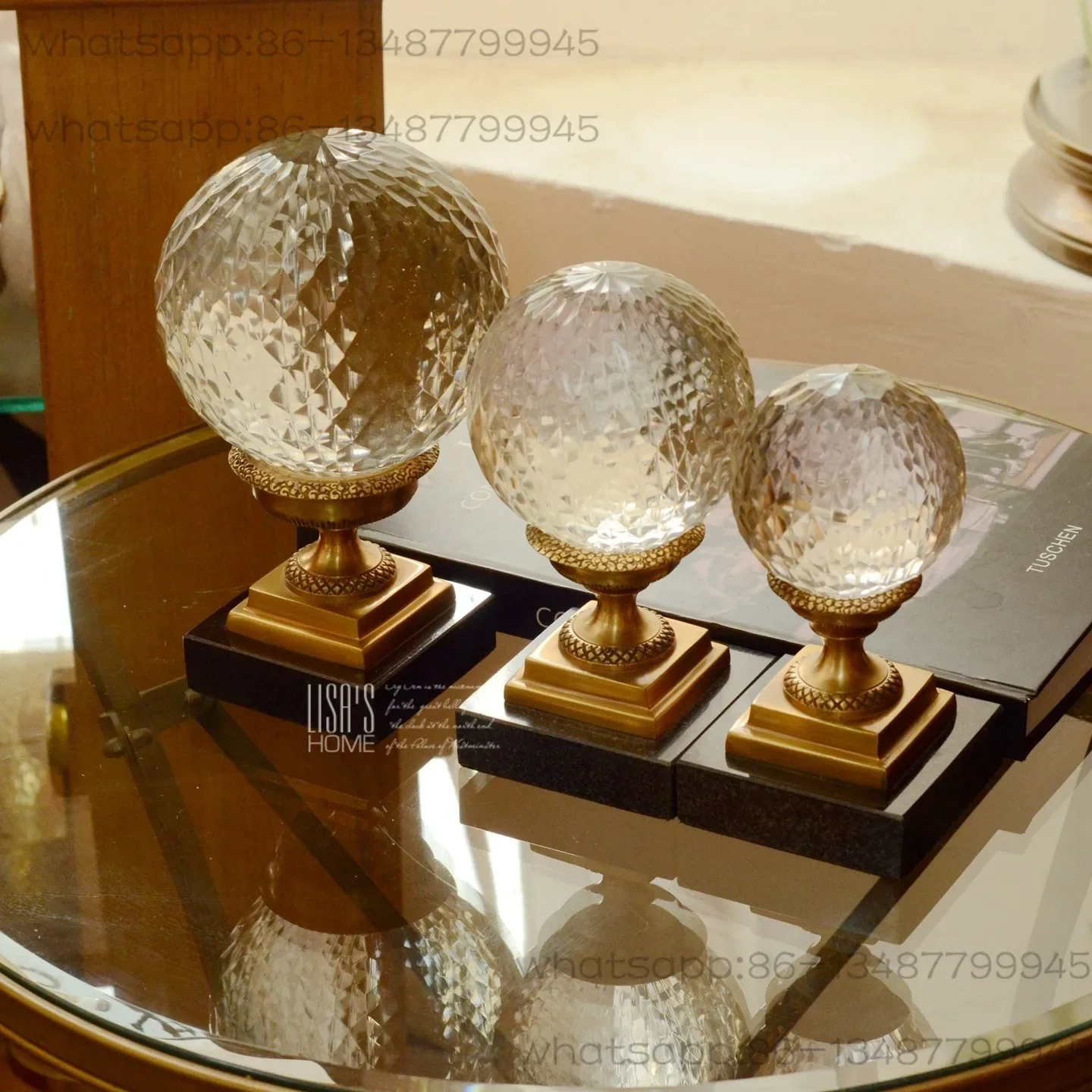 Light luxury brass light luxury ornaments, American decoration, vintage villa model room, art decoration